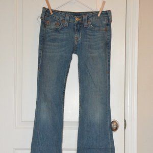 True Religion Medium Wash Wide Leg Jeans, Size 29
